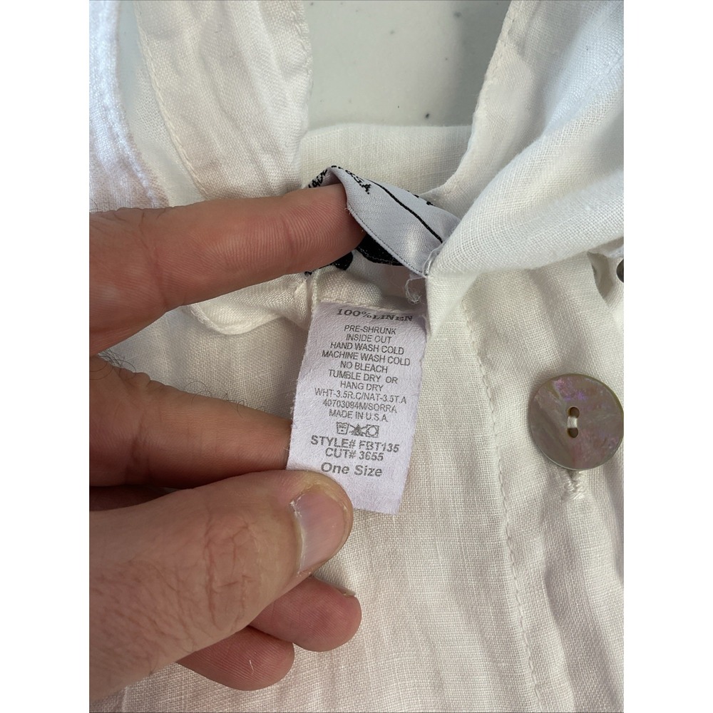 La Fixsun Lagenlook Top Womens One Size Ivory  Pocket Details Avant Garde Button - Picture 4 of 7